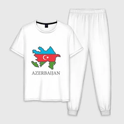 Пижама хлопковая мужская Map Azerbaijan, цвет: белый