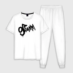 Пижама хлопковая мужская 9 грамм Logo, цвет: белый