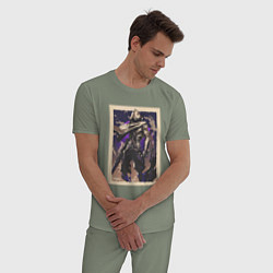 Пижама хлопковая мужская Omen art, цвет: авокадо — фото 2