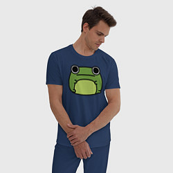 Пижама хлопковая мужская Frog Lucky, цвет: тёмно-синий — фото 2