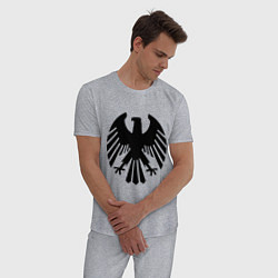 Пижама хлопковая мужская Немецкий гербовый орёл, цвет: меланж — фото 2