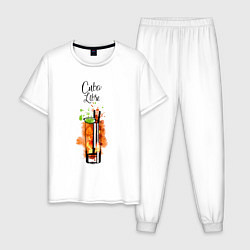 Пижама хлопковая мужская Cuba Libre коктейль, цвет: белый