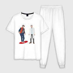 Пижама хлопковая мужская Назад в будущее делориан 2022, цвет: белый