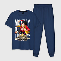 Пижама хлопковая мужская One Piece Monkey Большой Куш Манки, цвет: тёмно-синий