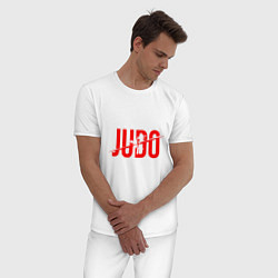 Пижама хлопковая мужская Дзюдо - Спорт, цвет: белый — фото 2