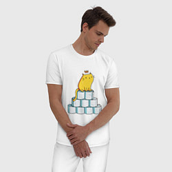 Пижама хлопковая мужская Король Горы, цвет: белый — фото 2