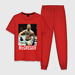 Пижама хлопковая мужская Конор МакГрегор McGregor, цвет: красный