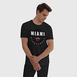 Пижама хлопковая мужская MIAMI HEAT NBA МАЯМИ ХИТ НБА, цвет: черный — фото 2