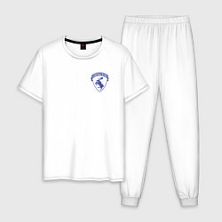 Пижама хлопковая мужская CLUB VOLVO, цвет: белый
