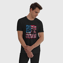 Пижама хлопковая мужская System of a Down Флаг США, цвет: черный — фото 2