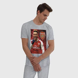 Пижама хлопковая мужская Arsenal, Pierre-Emerick Aubameyang, цвет: меланж — фото 2