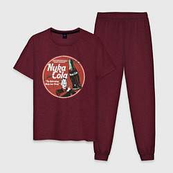 Пижама хлопковая мужская Nuka Cola Ice Cold Retro, цвет: меланж-бордовый