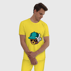 Пижама хлопковая мужская Глорибой, цвет: желтый — фото 2