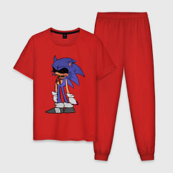 Пижама хлопковая мужская Sonic Exe Sketch Hedgehog, цвет: красный