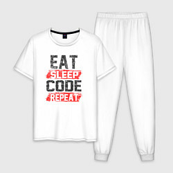 Мужская пижама EAT SLEEP CODE REPEAT