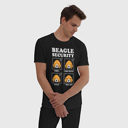 Пижама хлопковая мужская Бигль - Охрана, цвет: черный — фото 2