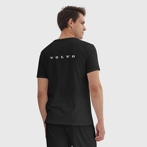 Мужская пижама Классические логотипы Volvo спина грудь, белый / Черный – фото 4