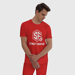 Пижама хлопковая мужская Street Fighter 6, цвет: красный — фото 2
