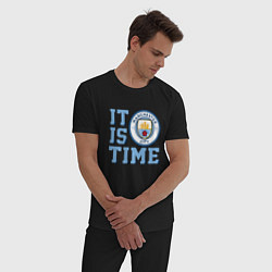Пижама хлопковая мужская It is Manchester City Time, цвет: черный — фото 2