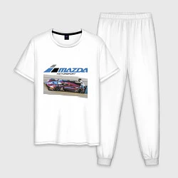 Пижама хлопковая мужская Mazda Motorsport Racing team!, цвет: белый
