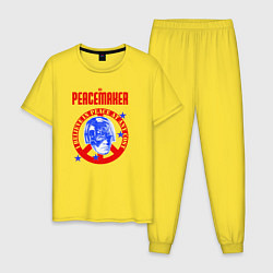 Пижама хлопковая мужская Миротворец Лого, цвет: желтый