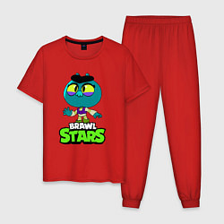 Пижама хлопковая мужская ЕВА Brawl stars EVE, цвет: красный