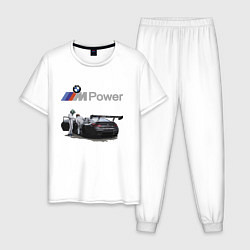 Пижама хлопковая мужская BMW Motorsport M Power Racing Team, цвет: белый