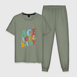 Пижама хлопковая мужская Ace Ace Baby, цвет: авокадо
