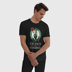 Пижама хлопковая мужская Boston Celtics are coming Бостон Селтикс, цвет: черный — фото 2