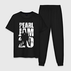 Пижама хлопковая мужская Pearl Jam, группа, цвет: черный