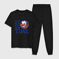 Пижама хлопковая мужская It Is New York Islanders Time Нью Йорк Айлендерс, цвет: черный