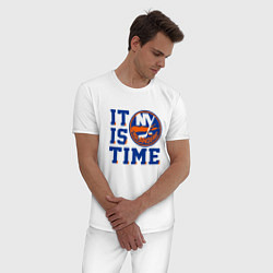 Пижама хлопковая мужская It Is New York Islanders Time Нью Йорк Айлендерс, цвет: белый — фото 2