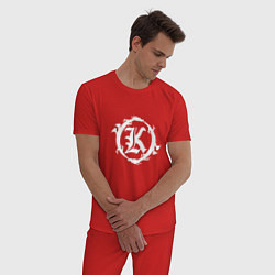 Пижама хлопковая мужская Кукрыниксы логотип, цвет: красный — фото 2