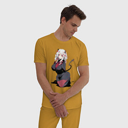 Пижама хлопковая мужская Модеус - Похотливый Демон, цвет: горчичный — фото 2