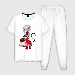Пижама хлопковая мужская Черлидерша Модеус, цвет: белый