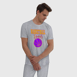 Пижама хлопковая мужская Basketball Lover, цвет: меланж — фото 2