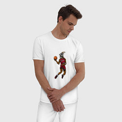 Пижама хлопковая мужская GOAT Jordan, цвет: белый — фото 2