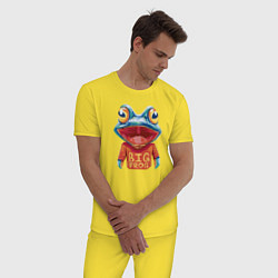 Пижама хлопковая мужская Большая лягушка, цвет: желтый — фото 2