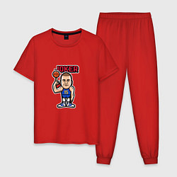 Пижама хлопковая мужская Nikola Jokic, цвет: красный