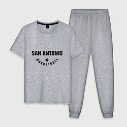 Пижама хлопковая мужская San Antonio Basketball, цвет: меланж