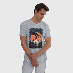 Пижама хлопковая мужская Лунный Медведь Райдер, цвет: меланж — фото 2