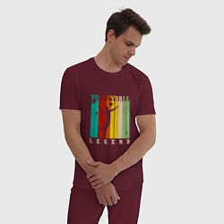 Пижама хлопковая мужская Volleyball Color, цвет: меланж-бордовый — фото 2