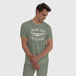 Пижама хлопковая мужская Я не старый, я класический, цвет: авокадо — фото 2