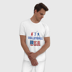 Пижама хлопковая мужская USA - Volleyball, цвет: белый — фото 2
