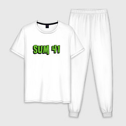 Пижама хлопковая мужская SUM41 LOGO, цвет: белый