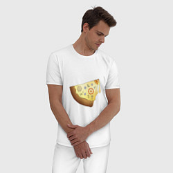 Пижама хлопковая мужская Пицца в стиле стимпанк, цвет: белый — фото 2