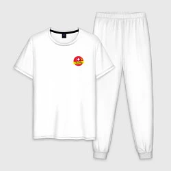 Пижама хлопковая мужская Значок донора, цвет: белый