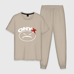 Пижама хлопковая мужская Onyх, цвет: миндальный