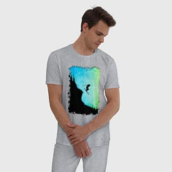 Пижама хлопковая мужская Дроп, цвет: меланж — фото 2