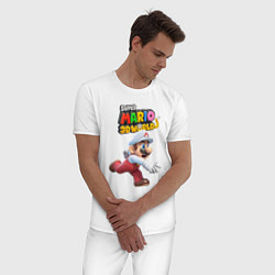 Пижама хлопковая мужская Super Mario 3D World Video game Nintendo, цвет: белый — фото 2